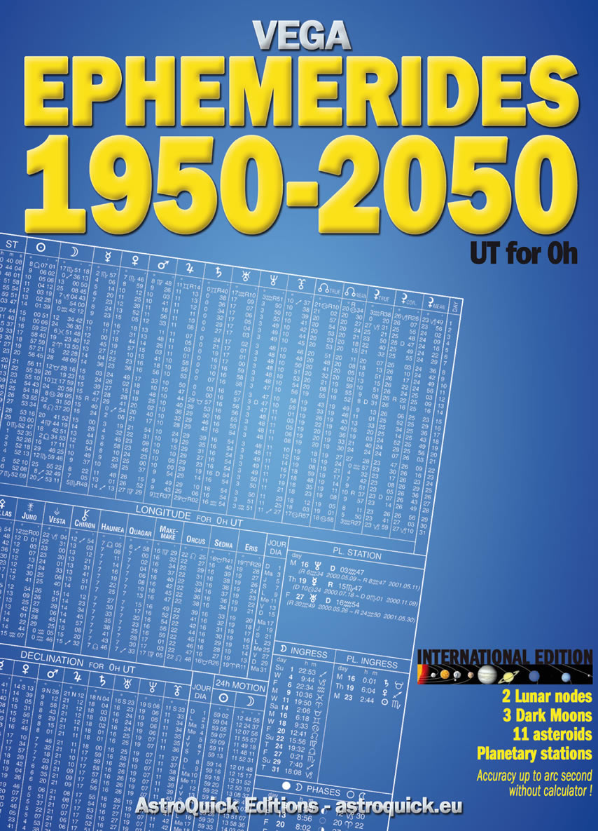 1ere de couverture Ephémérides 2000-2100 éd. Fr. - Daniel Véga - ©2017 AstroQuick.fr Editions