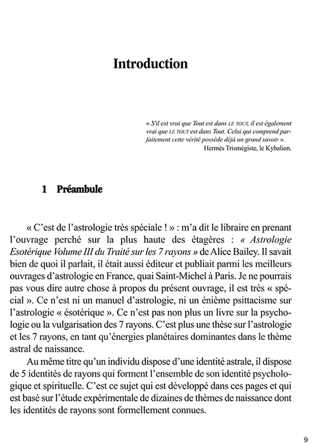 page 9 Astrologie scientifique psychologique ésotérique Les 7 rayons dans l'horoscope