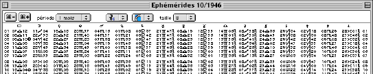 Ephemerides astrologiques d'AstroQuick Astrologie sur Macintosh