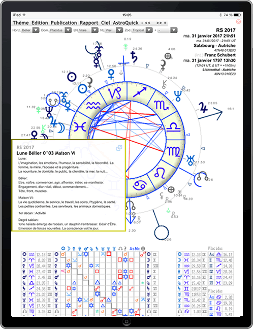 astroquick logiciel astrologie ipad