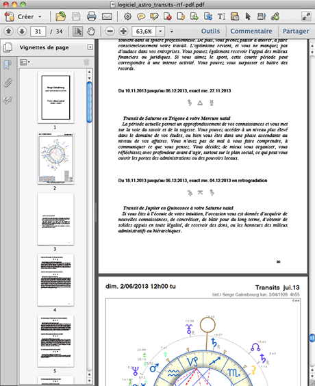 etude astrologique mise en page
