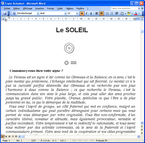 Interprétations astrologues microsoft word pro