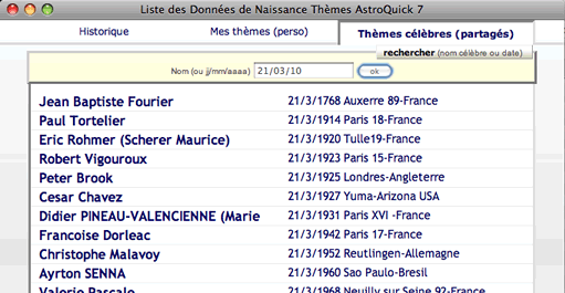 recherche date de naissance logiciel astro en ligne