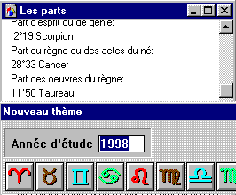 Les parts arabes dans astroquick Astrology software PC windows