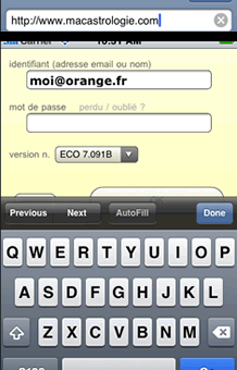 iphone login astroquick