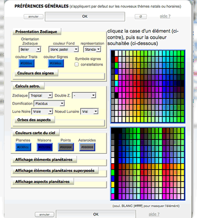 preferences carte du ciel