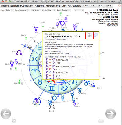 theme astral transits ephemeride informations